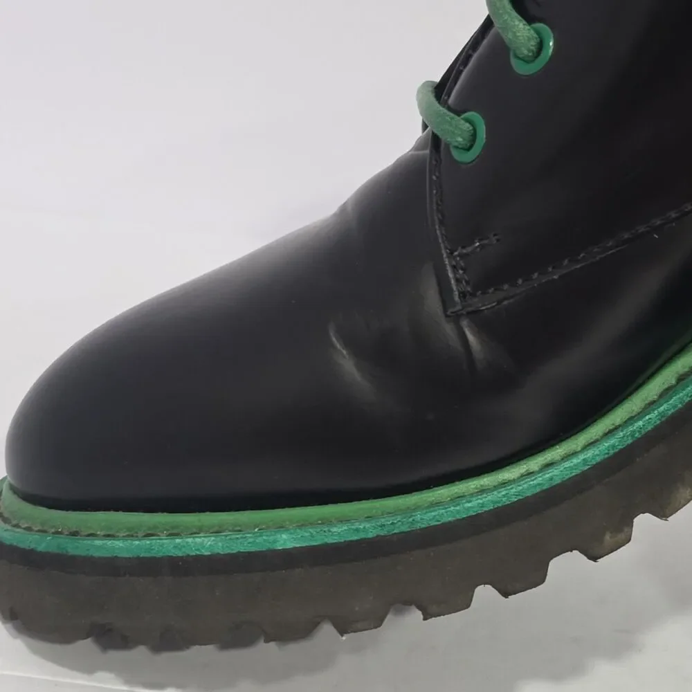 Dirk Bikkembergs Chunky Derby Shoe Goodyear Welt Mens Size 11 EU44 Black/Green